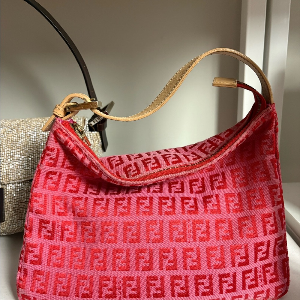 Vintage Fendi Red Zucchino Pochette - Picture 3 of 4